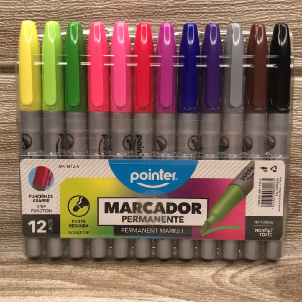 Marcador Permanente Pointer Doble Punta X 36 Colores. POINTER